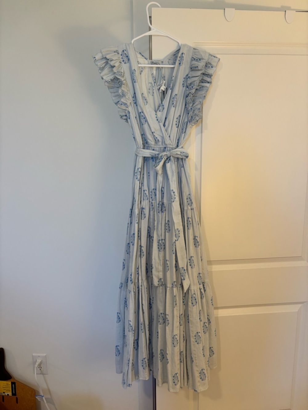 A loves A blue block print maxi dress